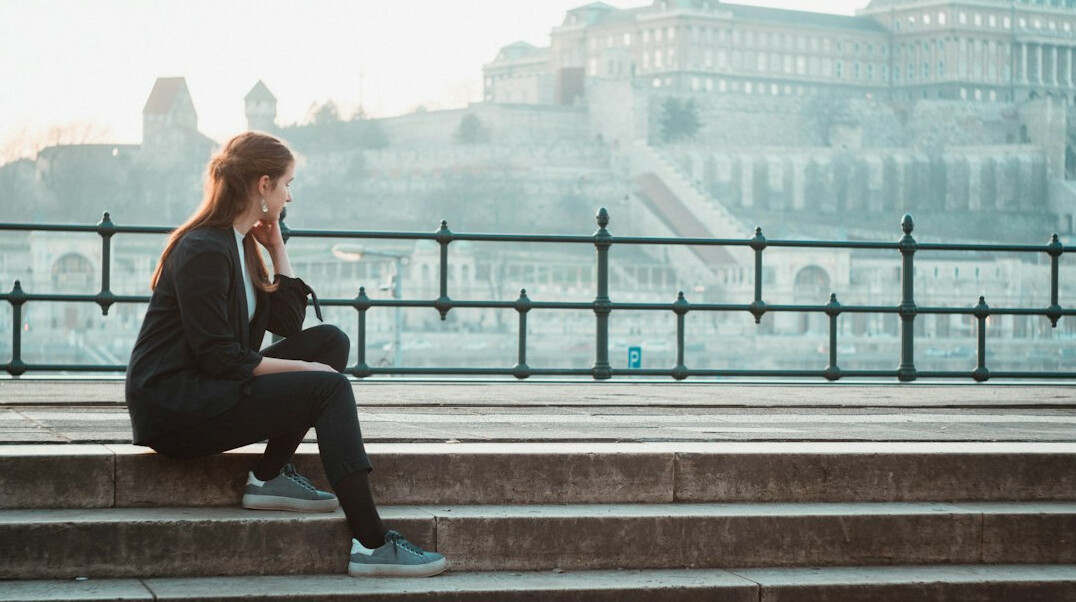 person reflecting on career goals